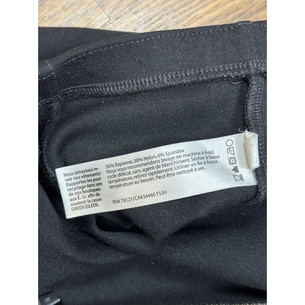 Eileen Fisher Ponte Knit Pull On Pants Women's Sz Large‎ Black Stretch Made USA